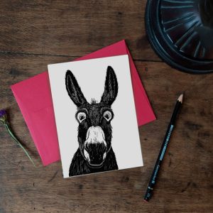 Carte Postale : Âne curieux