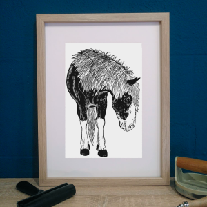Linogravure : Cheval